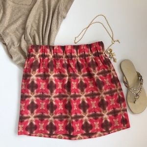 J. Crew Orange/Brown Silk/Linen Skirt Size 4 New